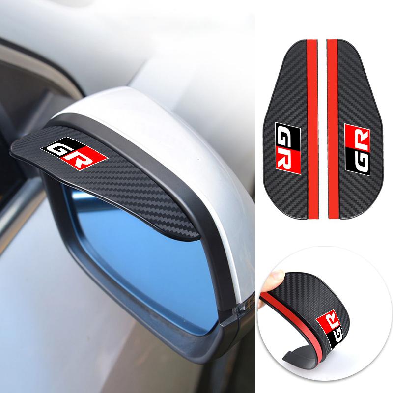 Carbon Fiber Car Rear View Mirror Rain Eyebrow Shield Sun Visor For Toyota GR Sport Gazoo Racing Yaris 86 Corolla Hilux Supra
