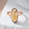 Mode Stor Oval Ljusbrun Naturlig Zirkon Brudring Enkel Roséguld Färg Högkvalitativ Daglig Smycke För Kvinnor