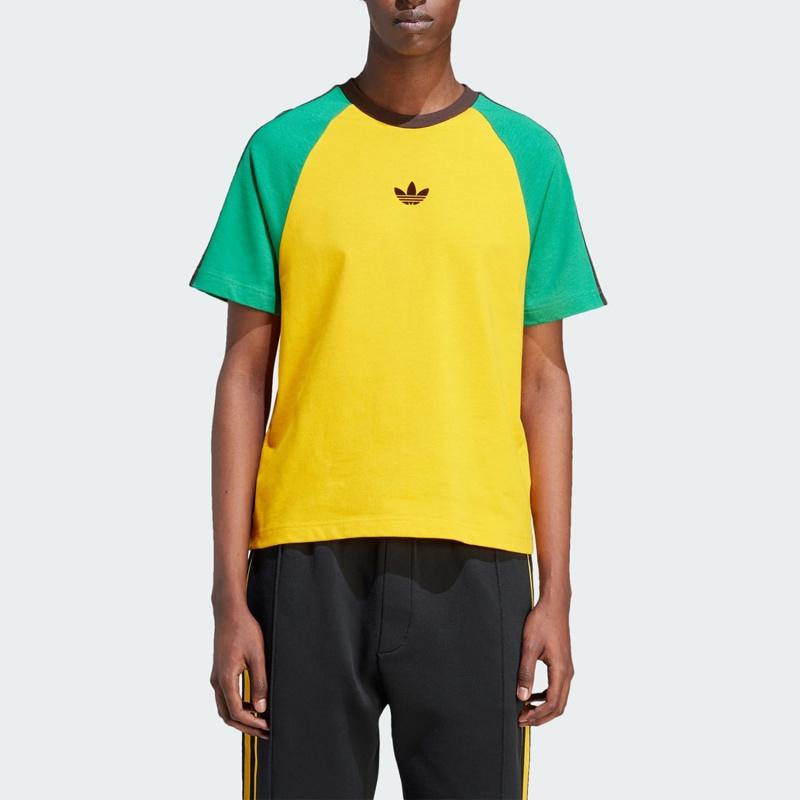 Adidas X Wales Bonner Short Sleeve Tee Collegiate Gold Unisex Tops Multi-Color IJ8353