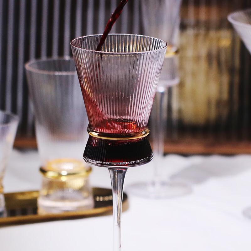 Shangqi Gold Ribbed Champagne & Cocktail Glass Set