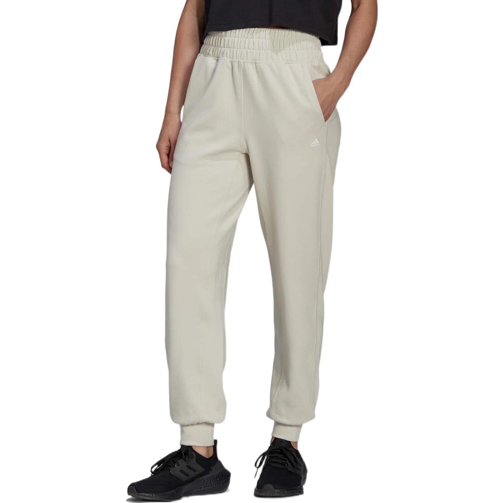 Adidas Knitted Sweatpants Women's White Moderate Cuffed Pants HK2364