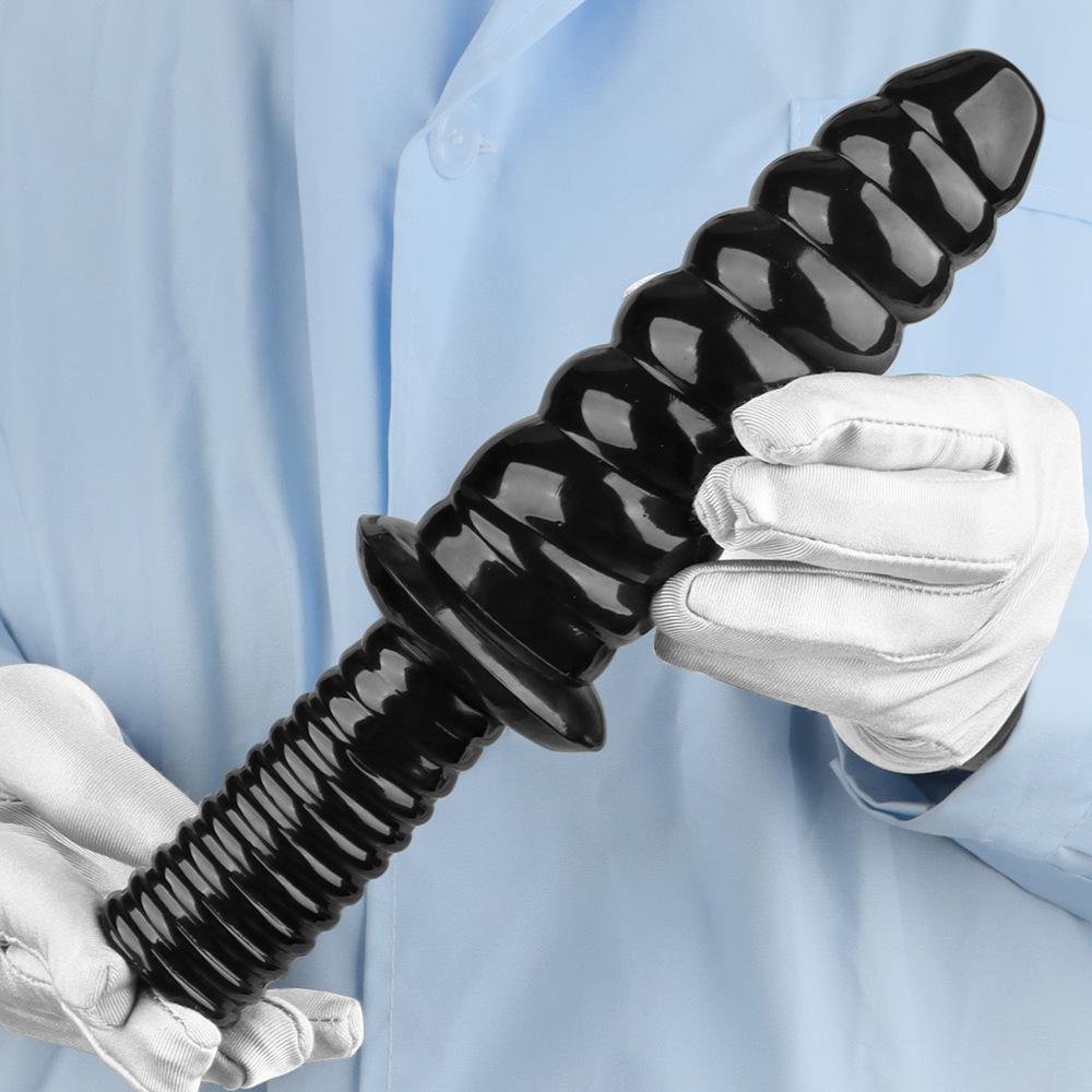 Handle Masturbator Black PVC Dildo Butt Plug Fisting Sex Toy Strap On Penis Big Dick BDSM