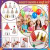 11 Piece Party Hats Set Includes Cone Shape and Crown Style Birthday Caps for Kids Party Decorations and Celebration Accessories