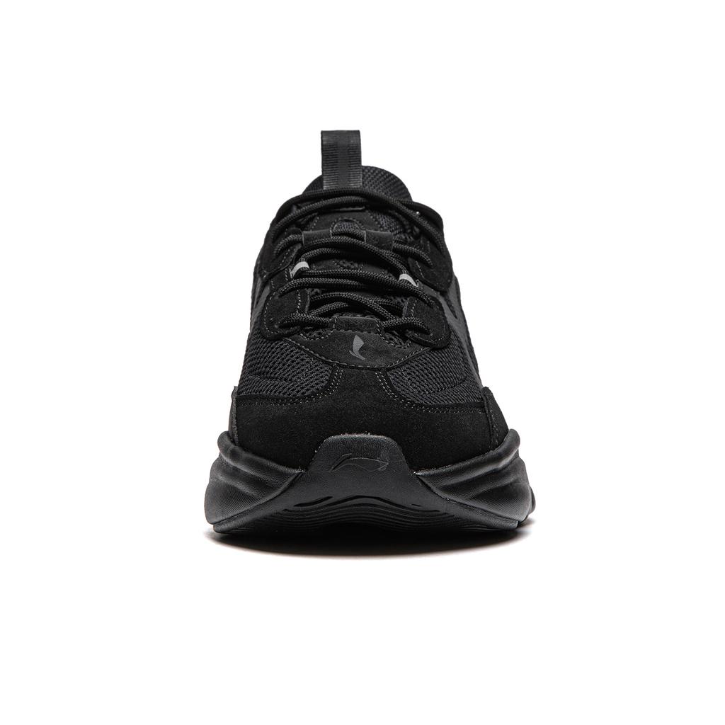 Li Ning Nai Ye 2.0 Comfortable Versatile Thick Sole Height Increasing Non-Slip Wear-Resistant Low-Top Casual Shoes Women sneaker Black AGCU250-3