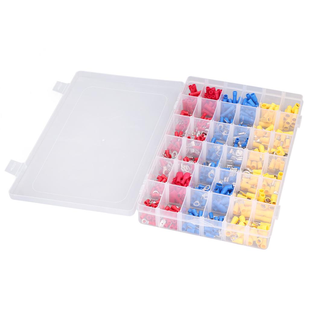 540Pcs/Set Mixed Crimp Terminals Copper PVC Quick Disconnect Electrical Wire Connectors for Computer