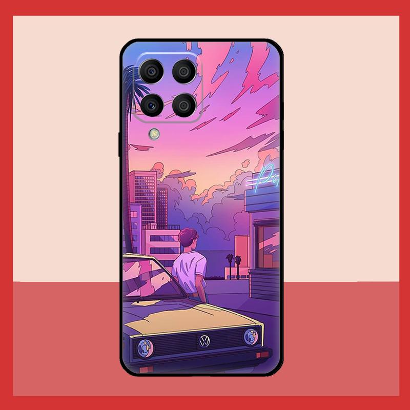 JDM Vaporwave Glitch Anime Case For Samsung Galaxy M11 M31 M14 M34 M54 M12 M32 M52 M15 M13 M06 M16 M36 M56 M53 M35 M55