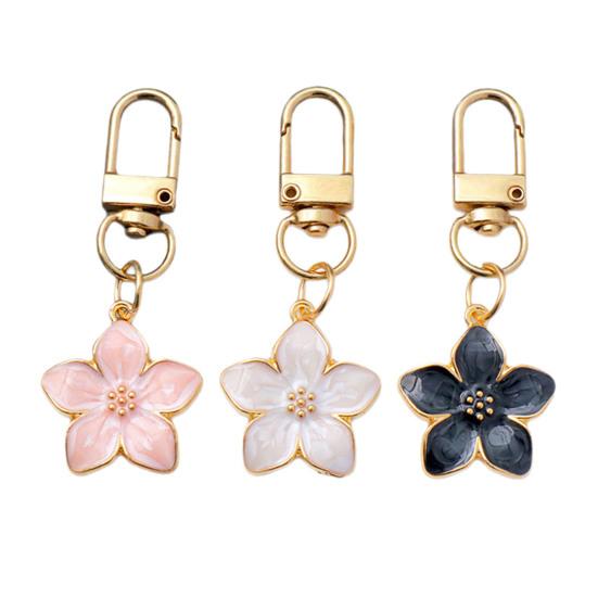 Bag Pendant Transparent Resin Flower Keychain Small Portable Decorative Pendant Bags Phones Wallets Cars Bright Colorful Accessory