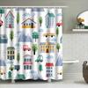 Rainy Day Cartoon Shower Curtain Modern House Car Print Waterproof Bath Mat Cover For Bathroom Decorations In Home Garden Access