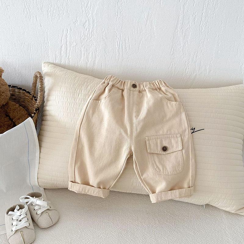 Kids Casual Pants Children Girls Cute Solid Color Loose Trousers Boys Thin Style Cargo Pant