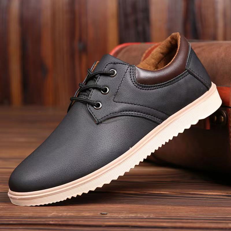 Leather Casual Shoes For Men  Autumn Winter Original  Luxury Platform Oxfords Shoes Male Walking Breathable Sneakers