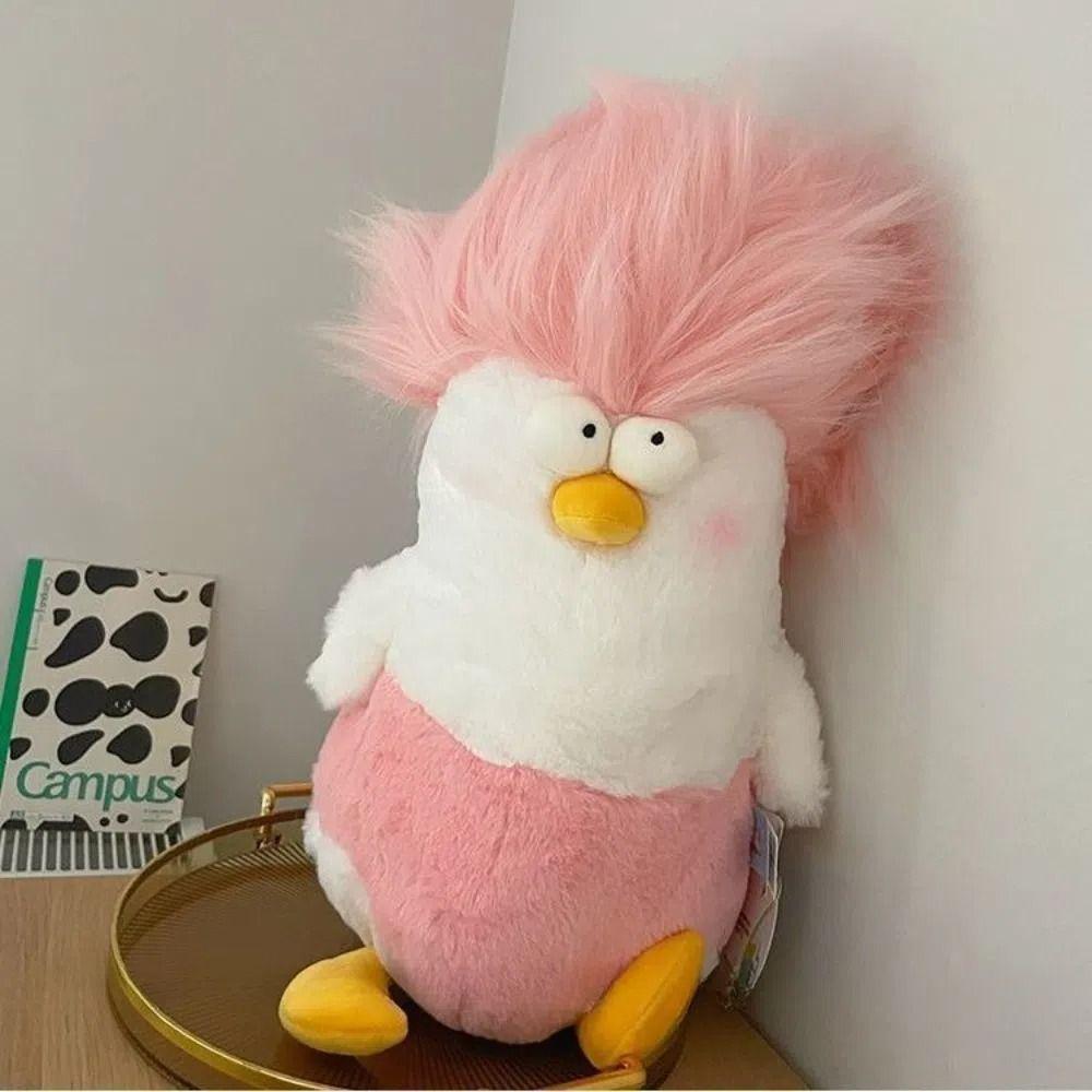 Funny Cartoon Chicken Plush Toys Afro Head Kawaii Animal Pillow Home Decoration Anime Chicken Doll Birthday Gifts