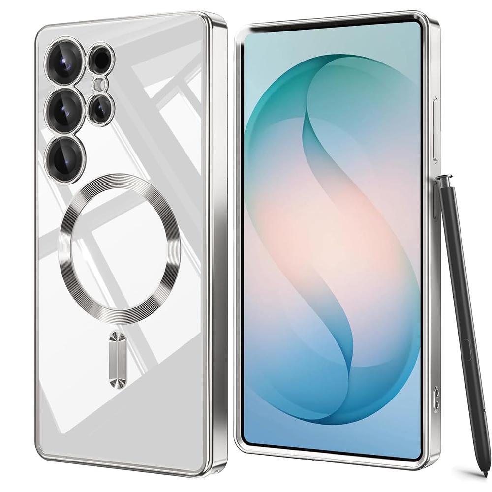 S26Ultra Magnetic For Magsafe Case For Samsung Galaxy S26 S25 Edge S24 S23 FE Ultra Plus S26+ Soft Clear Plating Silicone Shell