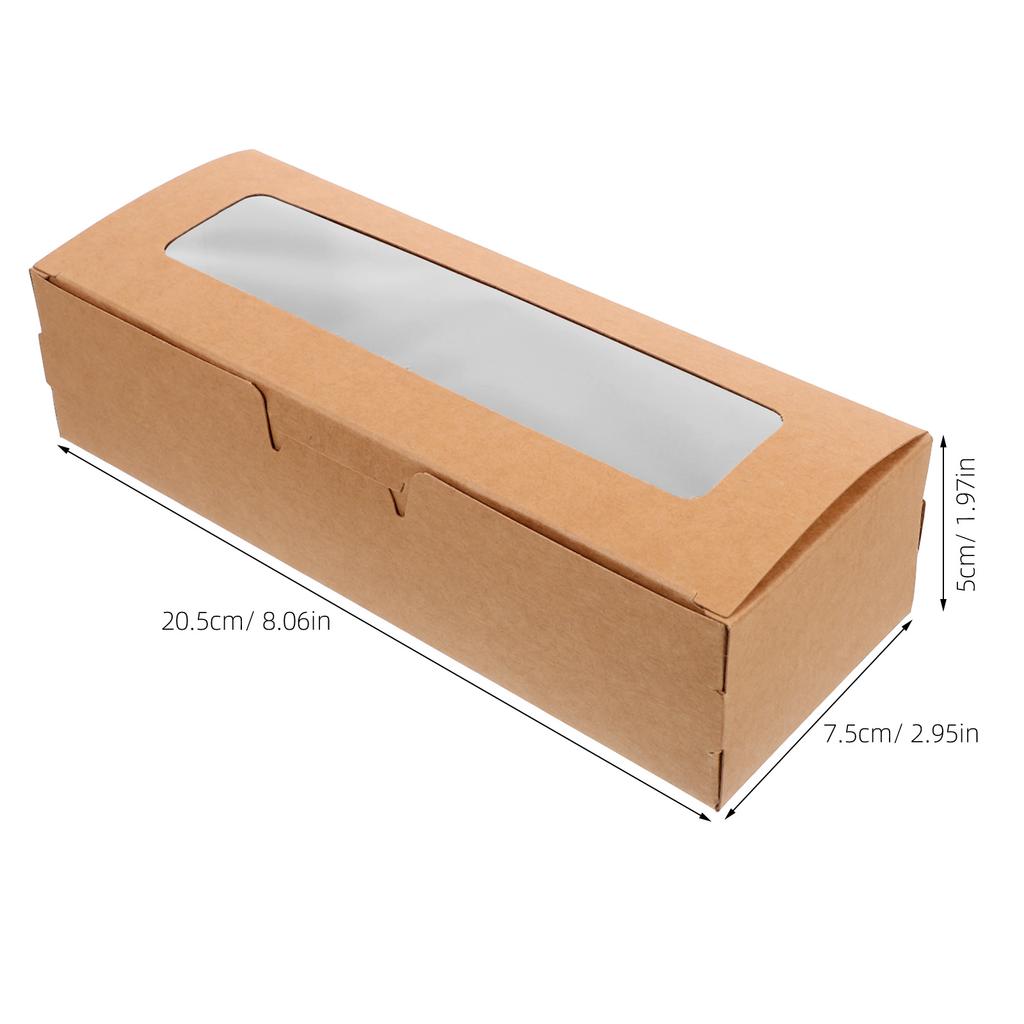 10pcs Macaron Boxes Kraft Paper 7 2x1 9x1 9 Inches Small Gift Boxes C ies Chocolates Visible Window Lightweight Portable