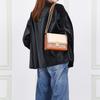 Coach Hutton Color Block Lock Closure Leather Small Square Chain Bag Women bags Brown White C2795-B4SD2