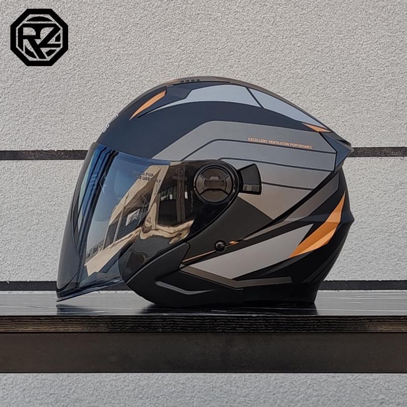 ORZ Motorcycle Helmet Half Face Double Lens Moto Four Seasons Men Women Street Fashion Helmet Capacete De Moto Safety