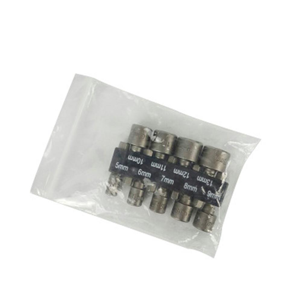 9 Stück 5mm-13mm Stahl Sechskant Nusskasten Aufsätze Nussfahrer Set Bohrer Adapter