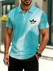 Men'S Outdoor Polo Shirt, Turquoise White Swirl Design, Polyester Fabric, Mixed Color, Multiple Specifications Available, Dynamic Spiraling Effect,
