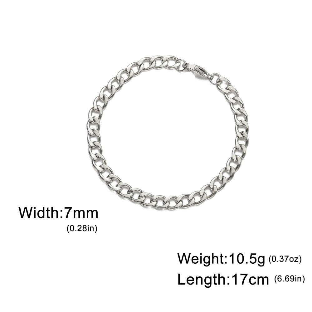 My Shape Fashion Cuban Chain Men Bracelet Stainless Steel 3/5/7/9mm Width Chain Bracelets Figaro Chain Boy Wrist Jewelry Couple