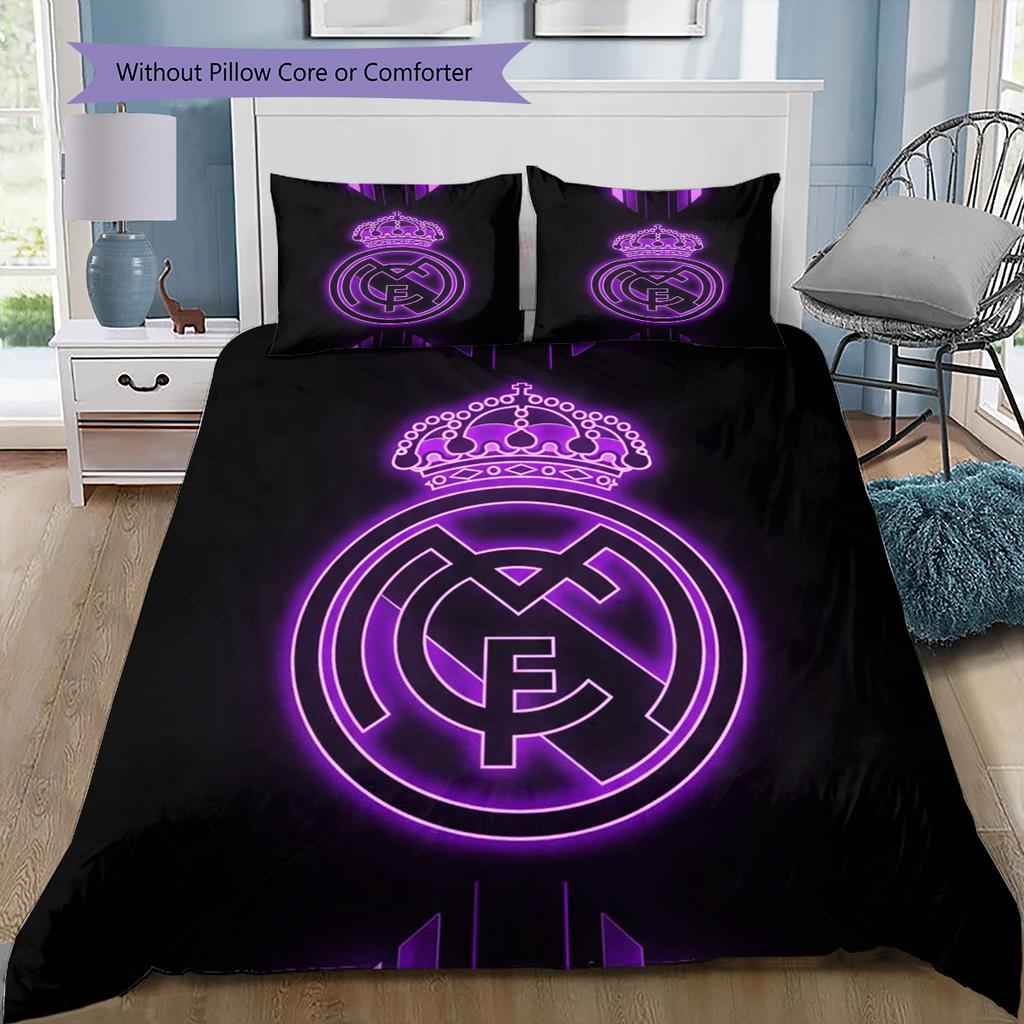 Set cu cuvertură și fețe de pernă cu model de desene animate Decorare casă Cadou de ziua de naștere (1 * husă de pilotă + 2 * fețe de pernă, fără miez)