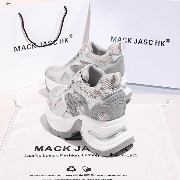 Hong Kong HK little dad shoes women 2025 autumn new muffin thick sole inner height increase 8CM casual sports shoes