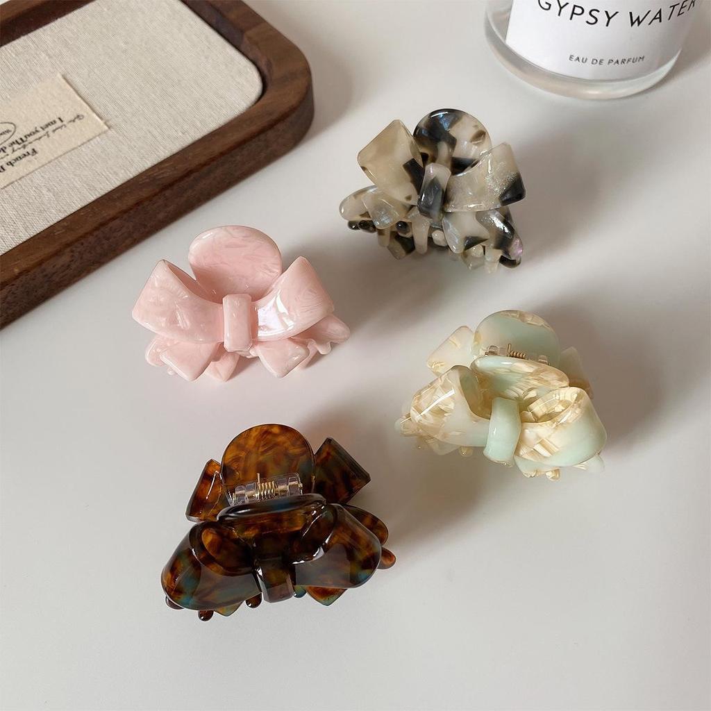 Elegant Acetate Bow Shark Clip: High-End Hair Accessory for Women