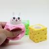 Bunny Cheese Squeeze Toy Stress Relief Rabbit Cup Cheese Fidget Toy Slow Rising Relaxation Stress Ball Simulated Cheese Sensory Toy