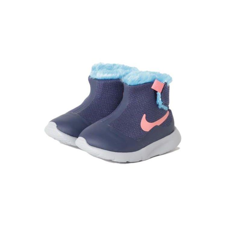 Nike Comfortable Casual Shock Absorbing Durable Warm High-Top Walking Shoes Baby Shoes Blue Pink 922870-400