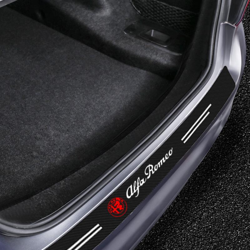 1pc Carbon Fiber Car Trunk Rear Bumper Sticker Guard Plate Protector for Alfa Romeo Giulia Stelvio Giulietta Spider GT 4C 8C Mito Brera Modification