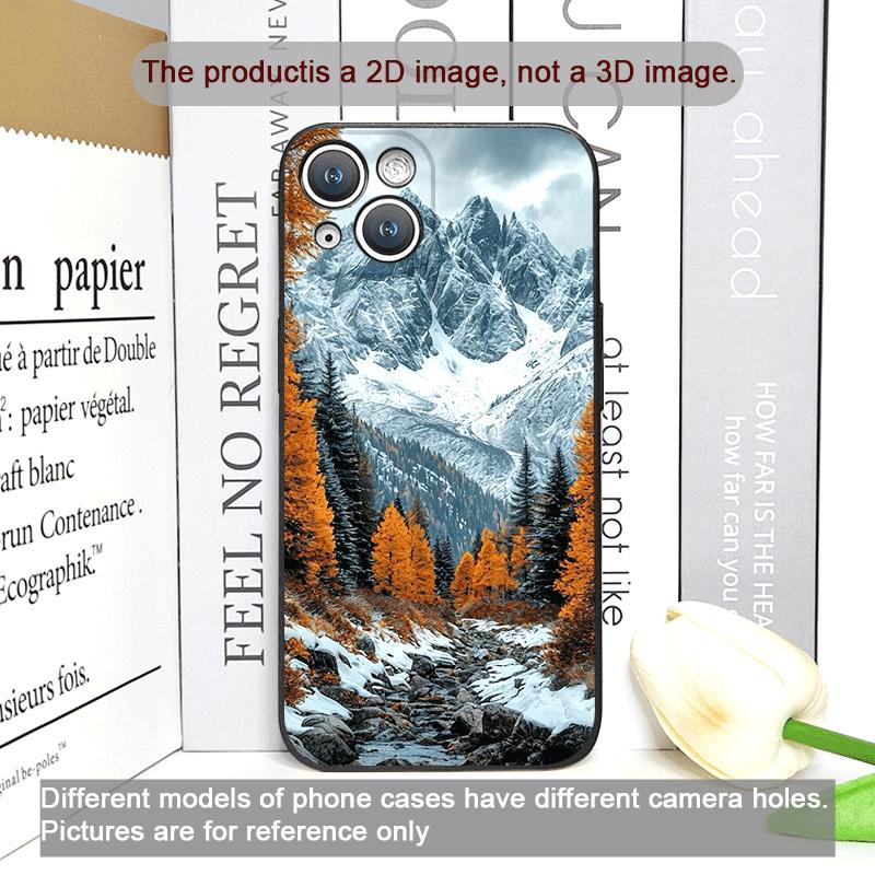 Vintage lesní krajina Sněžná hora Scenérie Pouzdro na telefon pro iPhone 17 16 12 11 14 Plus 13 15 ProMax 13 Mini X XS XR Měkký kryt