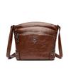 Textured soft leather messenger bag women's new simple three-layer large-capacity shoulder bag
