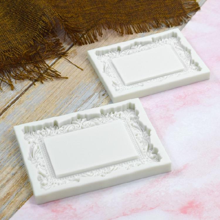 Sugarcraft Mould Silicone Vintage Embossed Frame Shape Bakeware Tools Gift