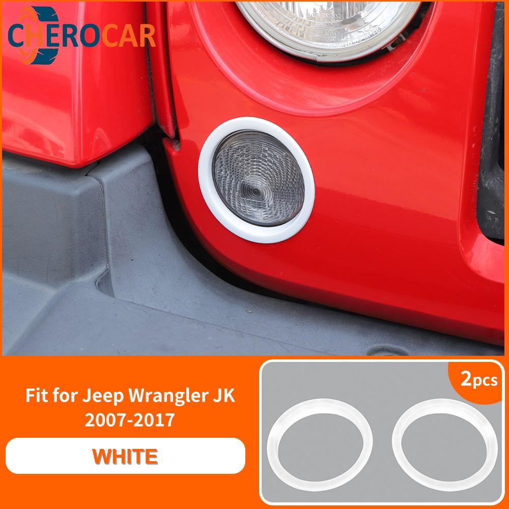 2PCS White Front Turn Signal Light Cover For Jeep Wrangler JK 07-18 Accessories