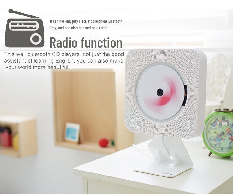 Second-Gen Wall-Mounted Bluetooth CD Player with Radio