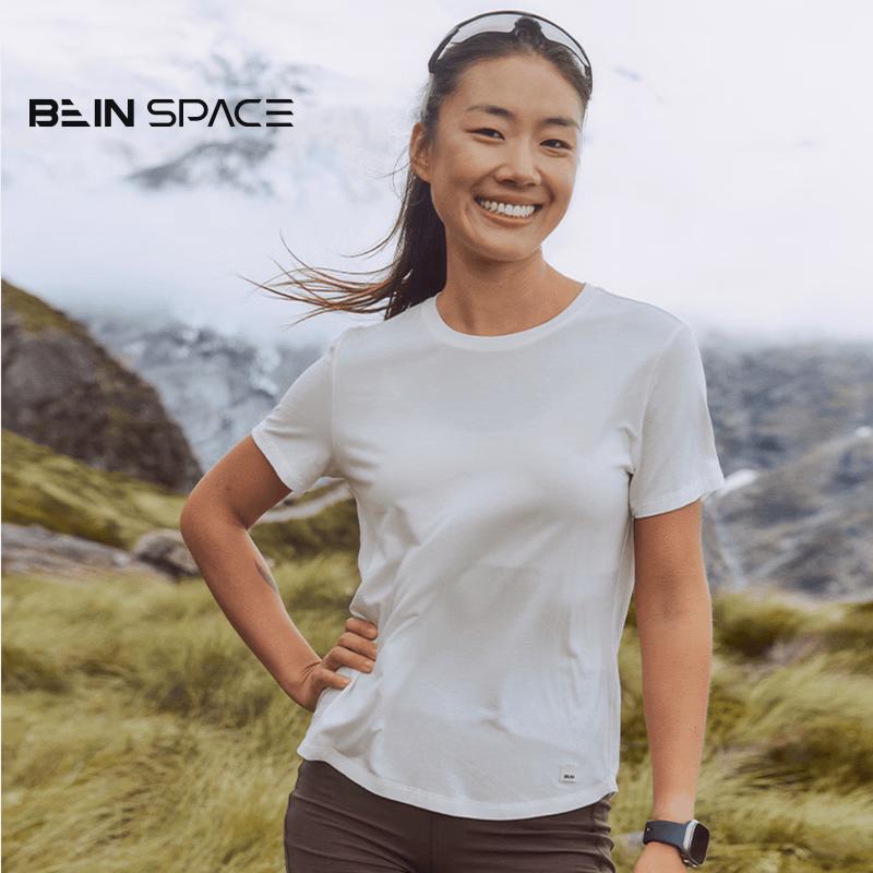 BEIN SPACE Women s J059 17.5 Micron Merino Wool Outdoor Short Sleeve Tee XS