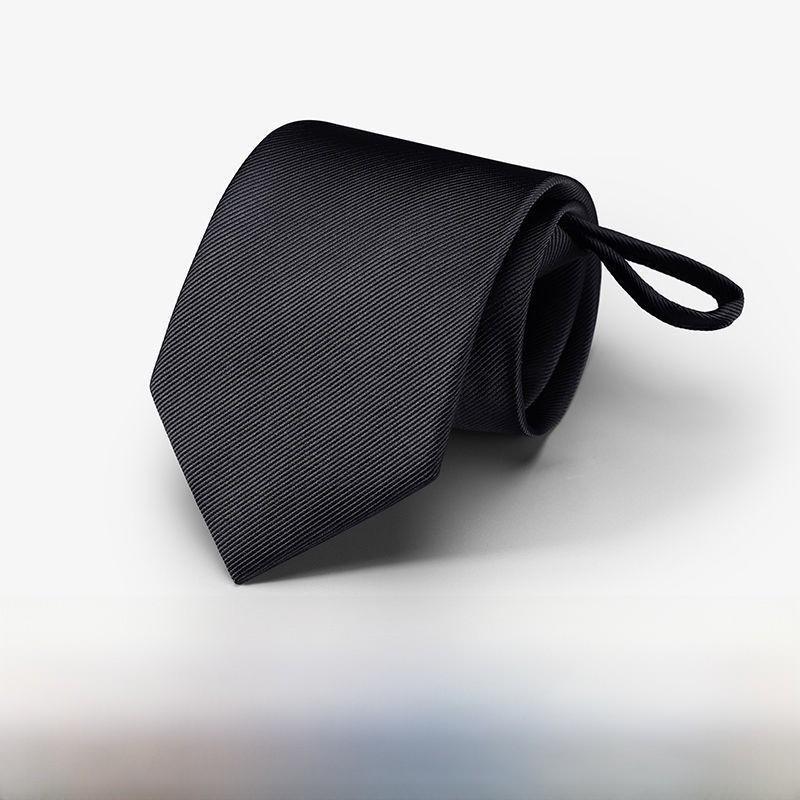 Polyester Striped Tie For Men Business Formal Wear With Zipper Closure For Office And Wedding