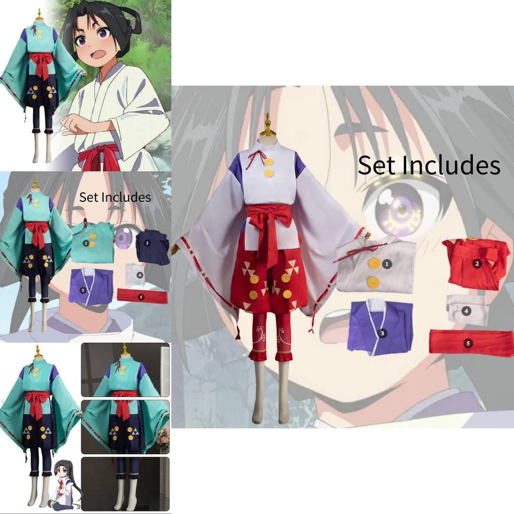 Stilvolle Cosplay-Kleidung mit grünen und roten Sets, perfekt für Anime- und Spieleveranstaltungen