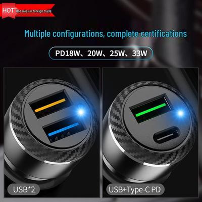 Universelles Schnellladegerät für Autos: Typ-C QC3.0 & PD 20W für Samsung-, Apple- und Android-Geräte