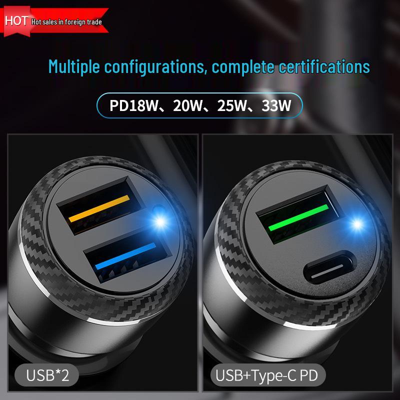 Universal Fast Car Charger: Type-C QC3.0 & PD 20W for Samsung, Apple, and Android Devices