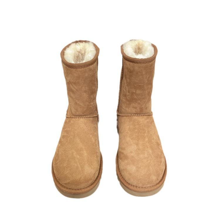 Henan Sangpo snow boots women's 2025 winter new fur integrated medium tube piled thickened warm snow cotton shoes