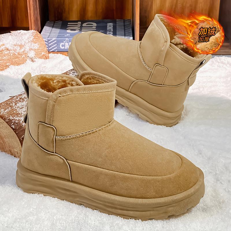 Snow boots new winter velvet thickened non-slip warm short boots outdoor bread large cotton shoes
