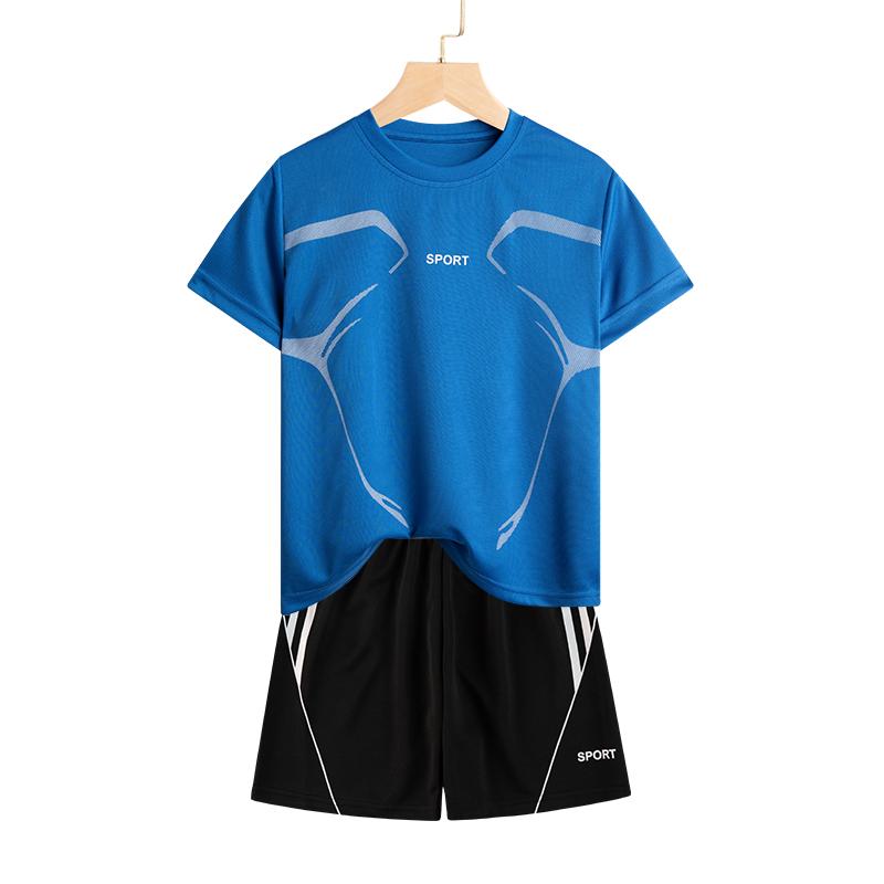 Dubbped Kids Running Clothes Sets Boys Football Jersey Short Sleeve Children Sports Training Uniforms Soccer Jerseys 2-piece Set