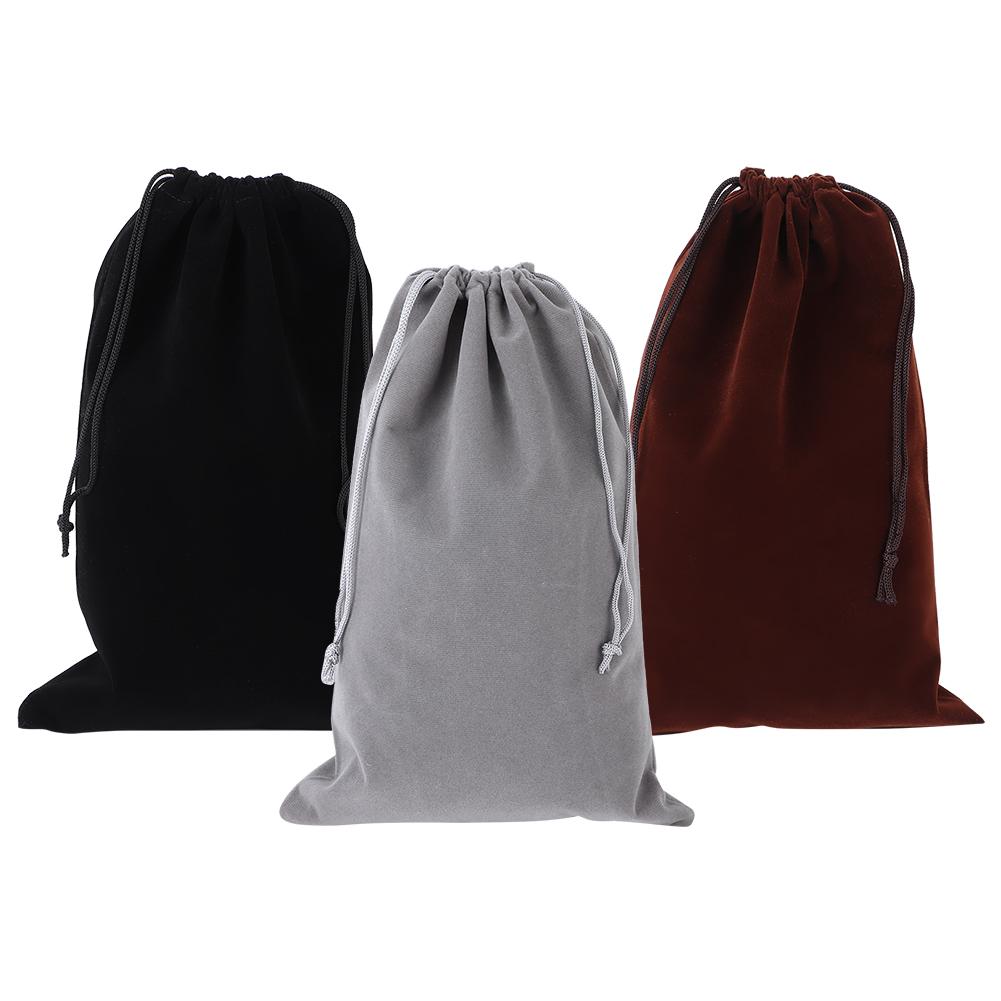 3Pcs Flocking Cloth Drawstring Pouch DustProof Storage Bag for Jewelry Gift Candies Phone