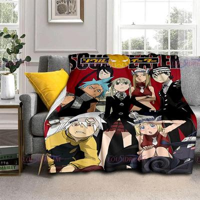 Anime Soul Eater Blanket Spread Ultra Soft Throw Blanket Warm Bed Blanket for Travelling Camping Living Room Sofa Bedroom Decor