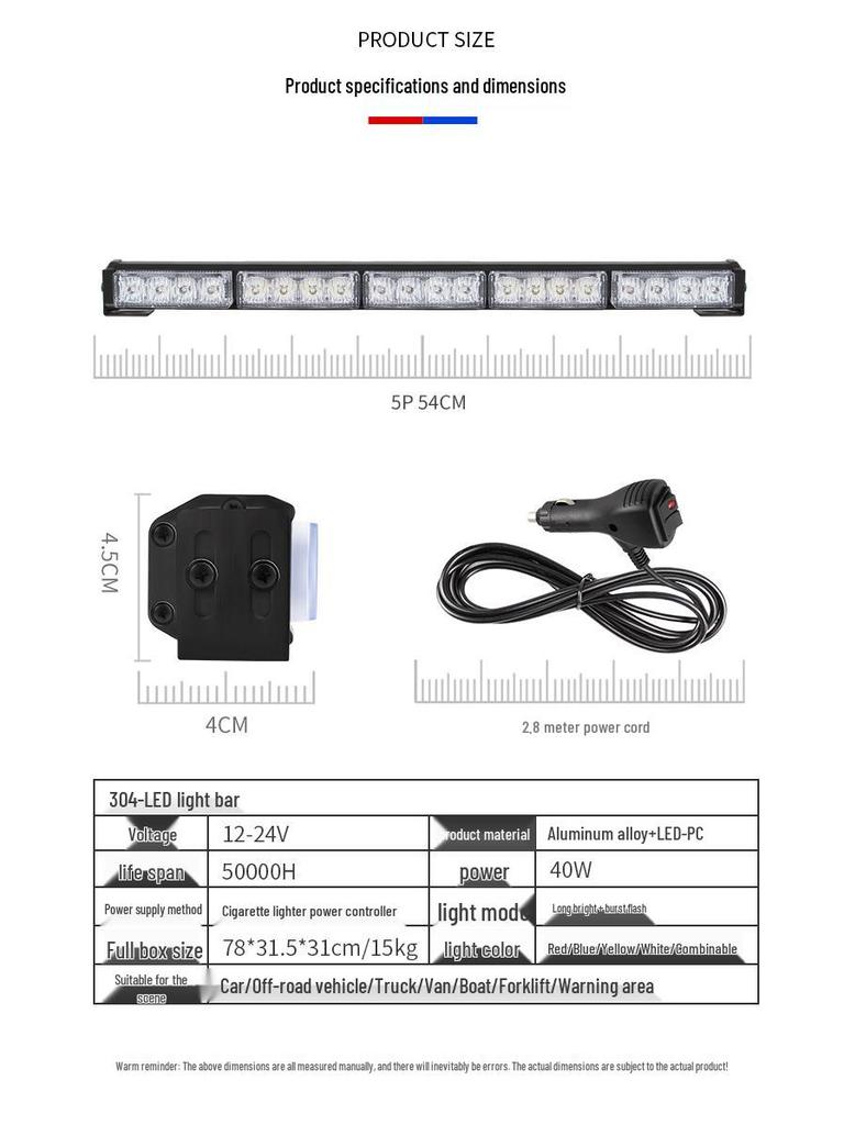 LED Blinkleuchte für LKW- und LKW-Dächer - Notfallrettungs-Warnleuchtstab