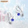 Naniwaai Earrings Ladies December Birthstone Hoop Silver Compatible with Metal Allergies Flower Ring Woman Present