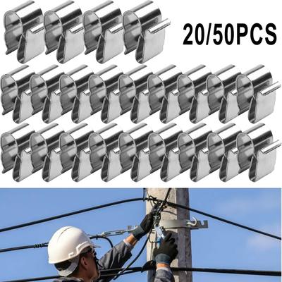 50/20 Pcs Solar Panel Wire Clip For 2x6mm Stainless Steel Cable Clamps For PV Wiring Boat Cable Electrical Supplies Accessories