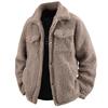Men's Clothing Solid Color Button Cardigan Lapel Casual American Retro Lamb Wool Cotton Coat Top