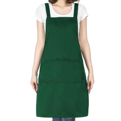 Cozycube H-tvarovaná zástera, popruh za krk, jednoduchá, pánska a dámska kaviarenská zástera, jednofarebná, štýlová, veľkokapacitné vrecká, odolná voči škvrnám, odolná voči záhybom