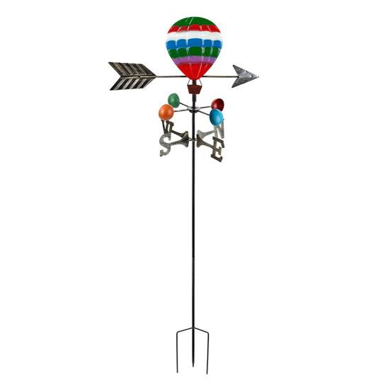 Yousheng Colorful Wind Vane Iron Owl Hot Air Balloon Toucan Weather Vane Outdoor Wind Vane with Stake for Garden Courtyard Lawn Decoration