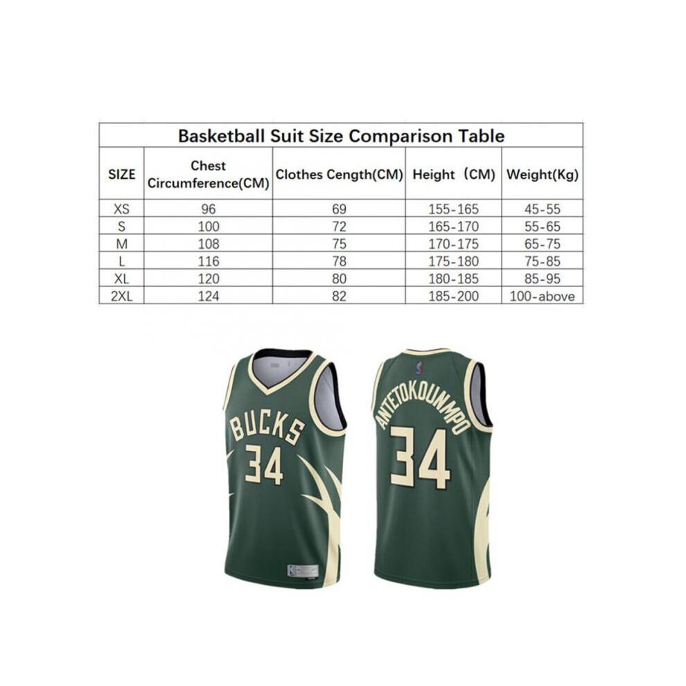 (L) (M) Bucks Antetokounmpo # 34 Basketball Jersey Adult Boys Sports Uniform